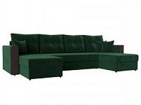П-образный диван Валенсия (Велюр Зеленый)