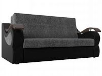 Прямой диван Меркурий 160 (Рогожка\Экокожа Серый\Черный)