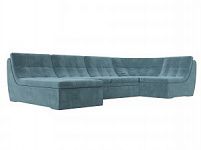 П-образный модульный диван Холидей (Велюр Бирюзовый)
