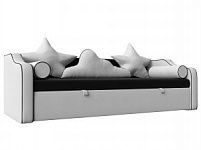 Детский диван-кровать Рико (Экокожа Черный\Белый)