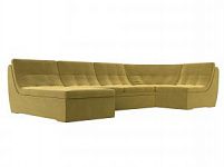 П-образный модульный диван Холидей (Микровельвет Желтый)