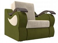 Кресло-кровать Меркурий 80 (Микровельвет Бежевый\Зеленый)