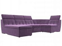 П-образный модульный диван Холидей Люкс (Микровельвет Сиреневый)
