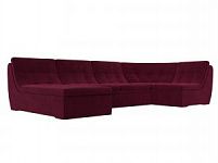 П-образный модульный диван Холидей (Микровельвет Бордовый)