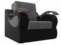 Кресло-кровать Меркурий 80 (Рогожка\Экокожа Серый\Черный)