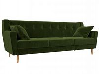 Прямой диван Брайтон 3 (Микровельвет Зеленый)