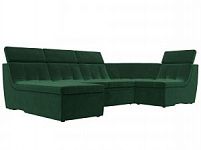 П-образный модульный диван Холидей Люкс (Велюр Зеленый)
