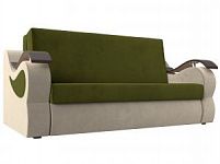 Прямой диван Меркурий 160 (Микровельвет Зеленый\Бежевый)