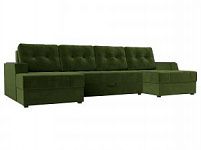 П-образный диван Эмир (Микровельвет Зеленый)