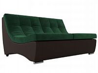 Модуль Монреаль диван (Велюр\Экокожа Зеленый\Коричневый)