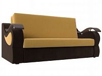 Прямой диван Меркурий 160 (Микровельвет Желтый\коричневый)