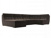 П-образный модульный диван Холидей (Велюр Коричневый)