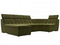 П-образный модульный диван Холидей Люкс (Микровельвет Зеленый)
