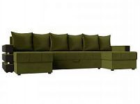 П-образный диван Венеция (Микровельвет Зеленый)