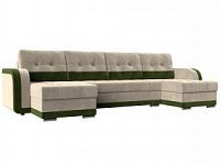 П-образный диван Марсель (Микровельвет Бежевый\Зеленый)