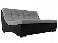 Модуль Монреаль диван (Рогожка\Экокожа Серый\Черный)