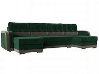 П-образный диван Марсель (Велюр Зеленый\Коричневый)