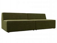 Прямой модульный диван Монс (Микровельвет Зеленый\Бежевый)
