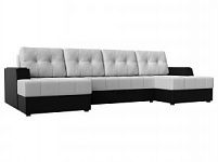 П-образный диван Эмир (Экокожа Белый\Черный)