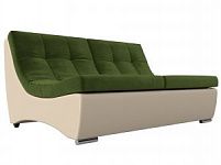 Модуль Монреаль диван (Микровельвет\Экокожа Зеленый\Бежевый)