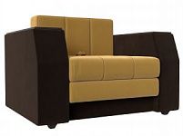 Кресло-кровать Атлантида (Микровельвет Желтый\коричневый)