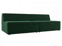 Прямой модульный диван Монс (Велюр Зеленый\Коричневый)
