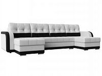 П-образный диван Марсель (Экокожа Белый\Черный)