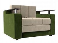 Кресло-кровать Мираж (Микровельвет Бежевый\Зеленый)