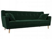 Прямой диван Брайтон 3 (Велюр Зеленый)