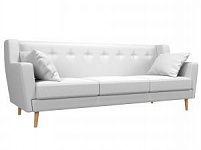 Прямой диван Брайтон 3 (Экокожа Белый)