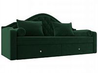 Прямой диван софа Сойер (Велюр Зеленый)