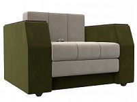 Кресло-кровать Атлантида (Микровельвет Бежевый\Зеленый)