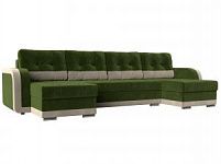 П-образный диван Марсель (Микровельвет Зеленый\Бежевый)