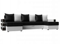 П-образный диван Венеция (Экокожа Черный\Белый)