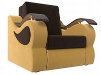 Кресло-кровать Меркурий 80 (Микровельвет Коричневый\Желтый)