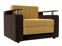 Кресло-кровать Мираж (Микровельвет Желтый\коричневый)