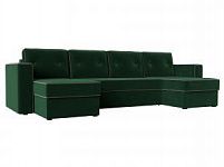 П-образный диван Принстон (Велюр Зеленый\Коричневый)