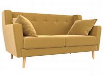 Прямой диван Брайтон 2 (Микровельвет Желтый)