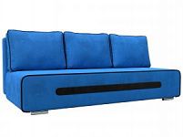 Прямой диван Приам (Велюр Голубой\Черный)