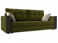 Прямой диван Валенсия Лайт (Микровельвет Зеленый\Бежевый)