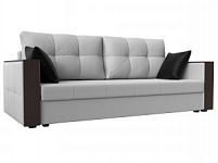 Прямой диван Валенсия Лайт (Экокожа Белый\Черный)