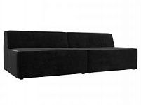 Прямой модульный диван Монс (Велюр черный\серый)