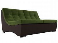 Модуль Монреаль диван (Микровельвет\Экокожа Зеленый\Коричневый)