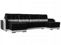 П-образный диван Марсель (Экокожа Черный\Белый)