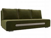 Прямой диван Приам (Микровельвет Зеленый\Бежевый)