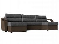 П-образный диван Форсайт (Рогожка Серый\Коричневый)