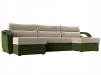 П-образный диван Форсайт (Микровельвет Бежевый\Зеленый)