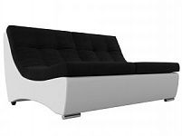 Модуль Монреаль диван (Микровельвет\Экокожа Черный\Белый)