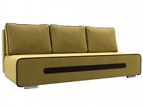 Прямой диван Приам (Микровельвет Желтый\коричневый)
