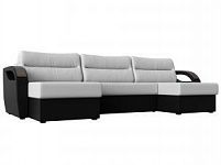 П-образный диван Форсайт (Экокожа Белый\Черный)